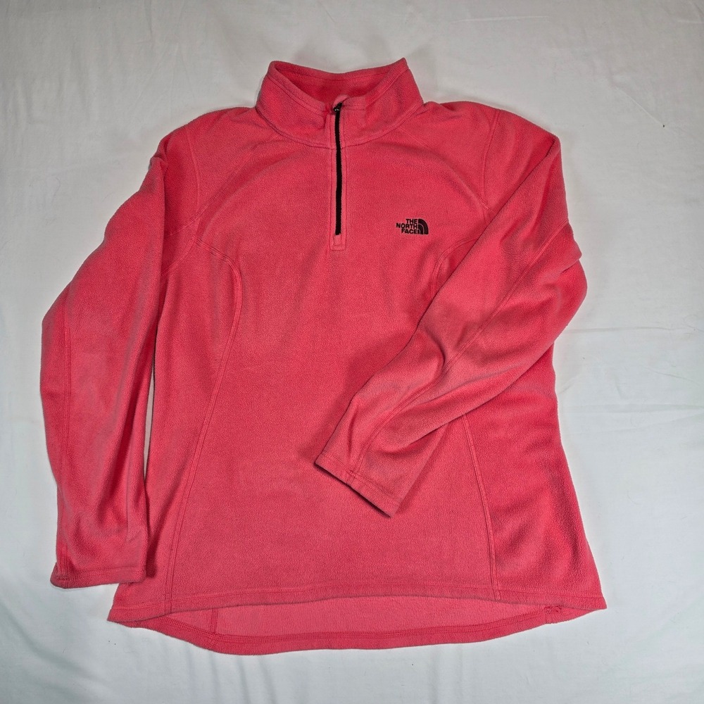 The North Face Womens TKA 100 Glacier‎ 1/4 Zip Fleece Pullover Pink XL AJHP